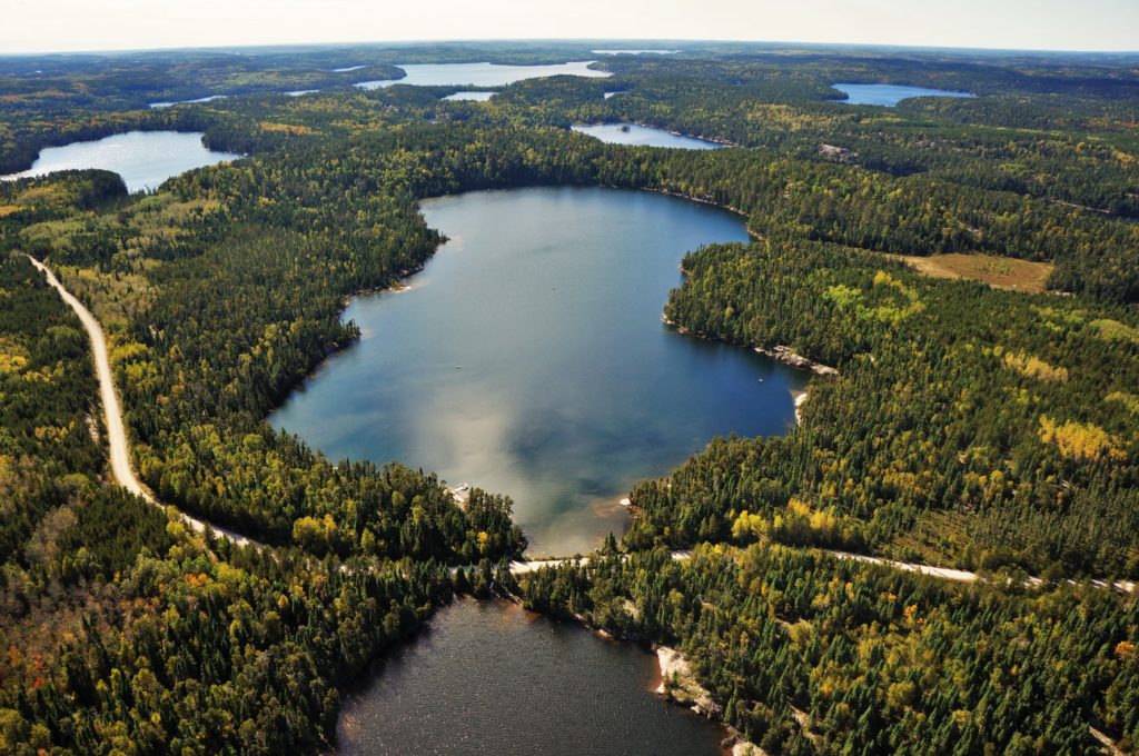 areal photo of lakes